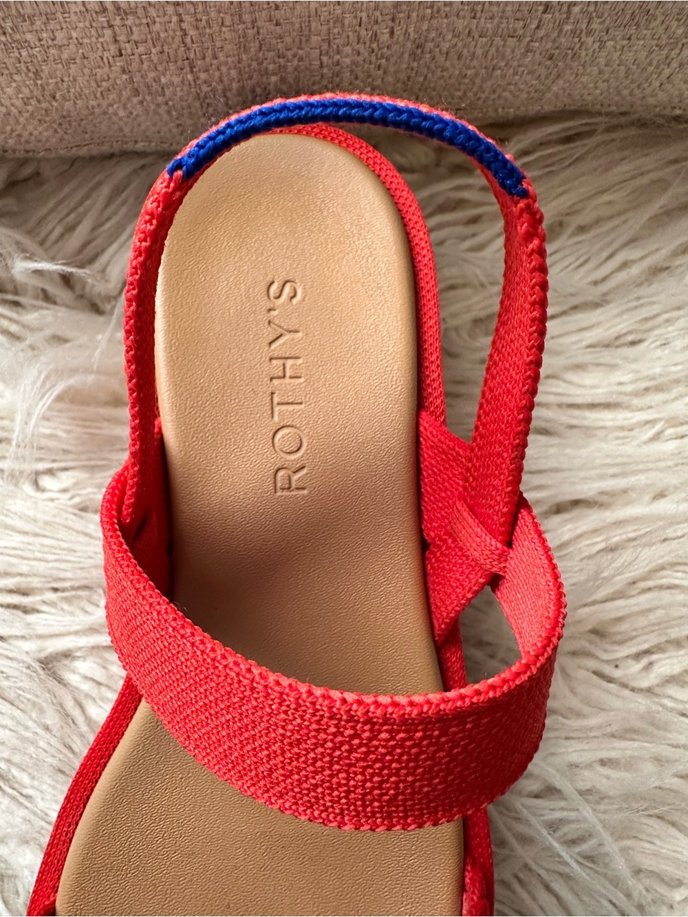 Rothy's The Lightweight Wedge Platform Sandal in Red Hot ♥️ Women’s size 6.5 - Picture 4 of 12